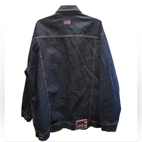 Vintage 90s Y2K Phat Farm Denim Blue Jean Button Up Jacket 3XL - Picture 2 of 9